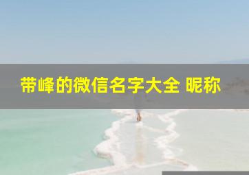 带峰的微信名字大全 昵称